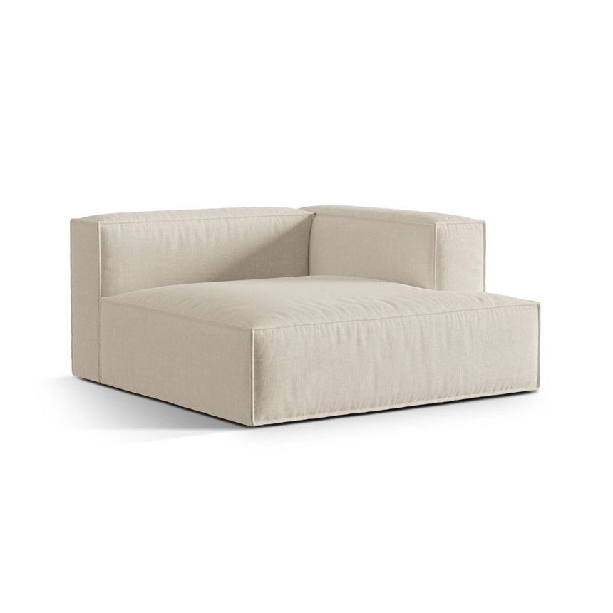 Nuria Modulares Sofa Sitzelement, Rechte Seite, aus Samt in Beige (Paris Cream), 147x147 cm von Micadoni – Bild 3