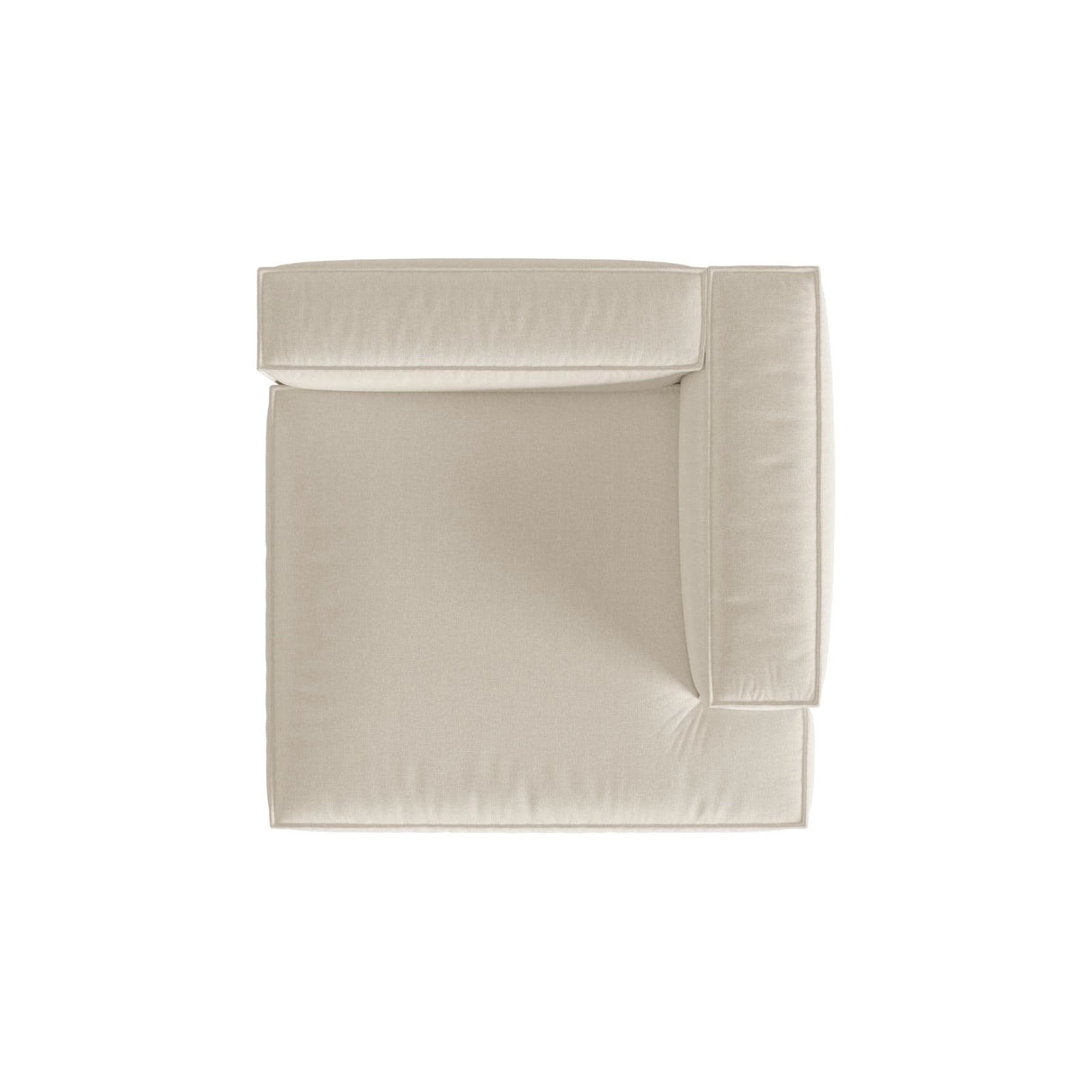 Nuria Modulares Sofa Sitzelement, Rechte Seite, aus Samt in Beige (Paris Cream), 147x147 cm von Micadoni – Bild 5