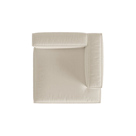 Nuria Modulares Sofa Sitzelement, Rechte Seite, aus Samt in Beige (Paris Cream), 147x147 cm von Micadoni – Bild 5