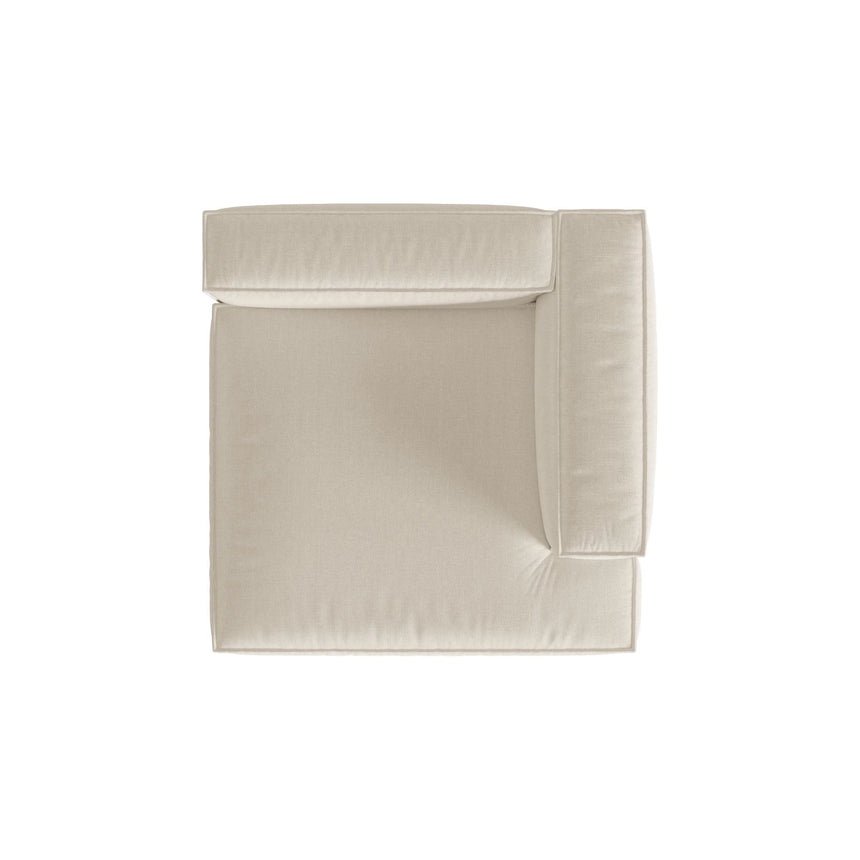Nuria Modulares Sofa Sitzelement, Rechte Seite, aus Samt in Beige (Paris Cream), 147x147 cm von Micadoni – Bild 5