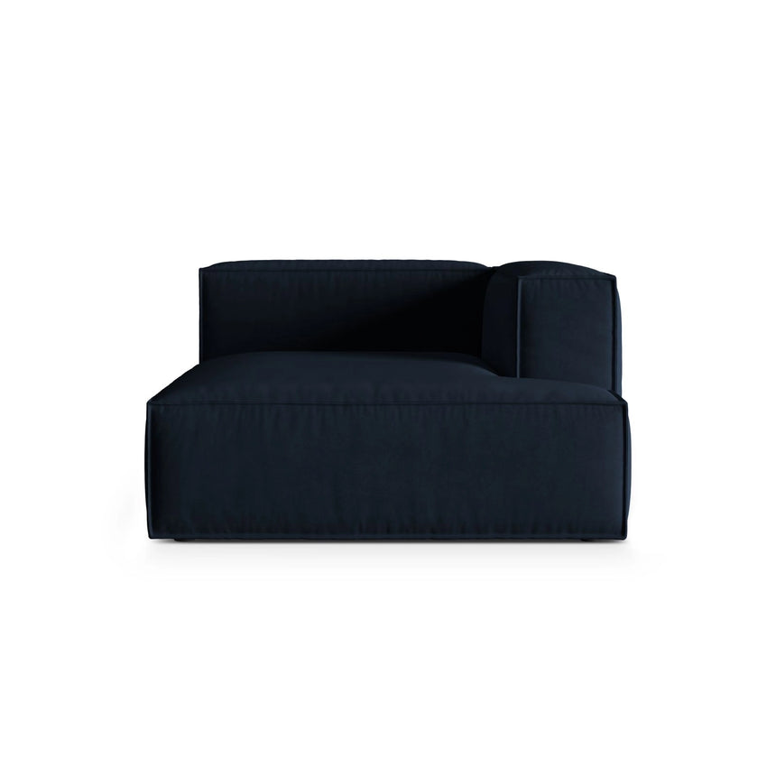 Nuria Modulares Sofa Sitzelement, Rechte Seite, aus Samt in Dunkelblau (Paris Deep Blue), 147x127 cm von Micadoni – Bild 1