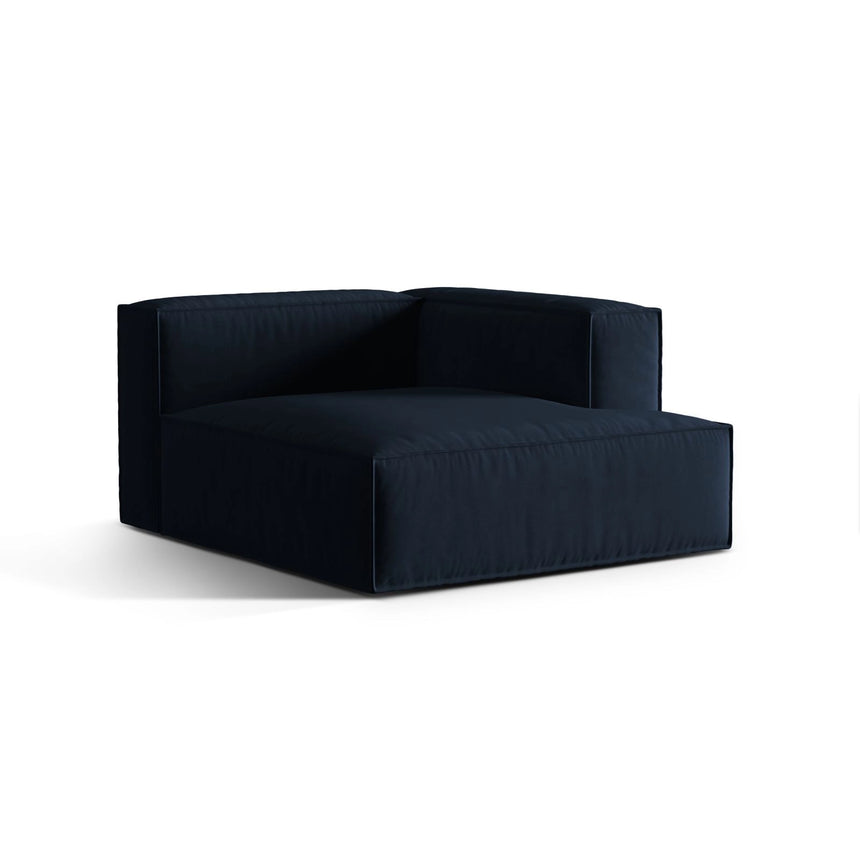 Nuria Modulares Sofa Sitzelement, Rechte Seite, aus Samt in Dunkelblau (Paris Deep Blue), 147x127 cm von Micadoni – Bild 3
