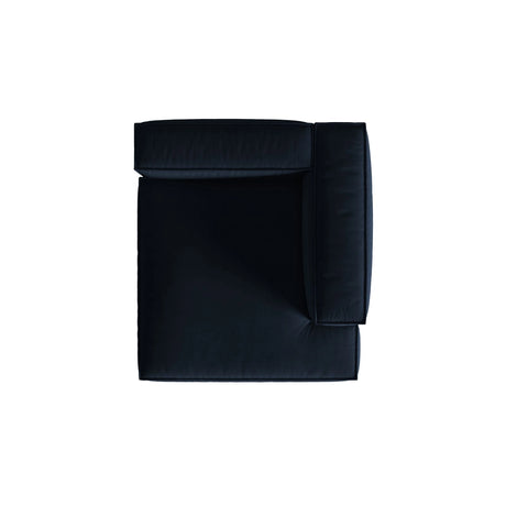 Nuria Modulares Sofa Sitzelement, Rechte Seite, aus Samt in Dunkelblau (Paris Deep Blue), 147x127 cm von Micadoni – Bild 5