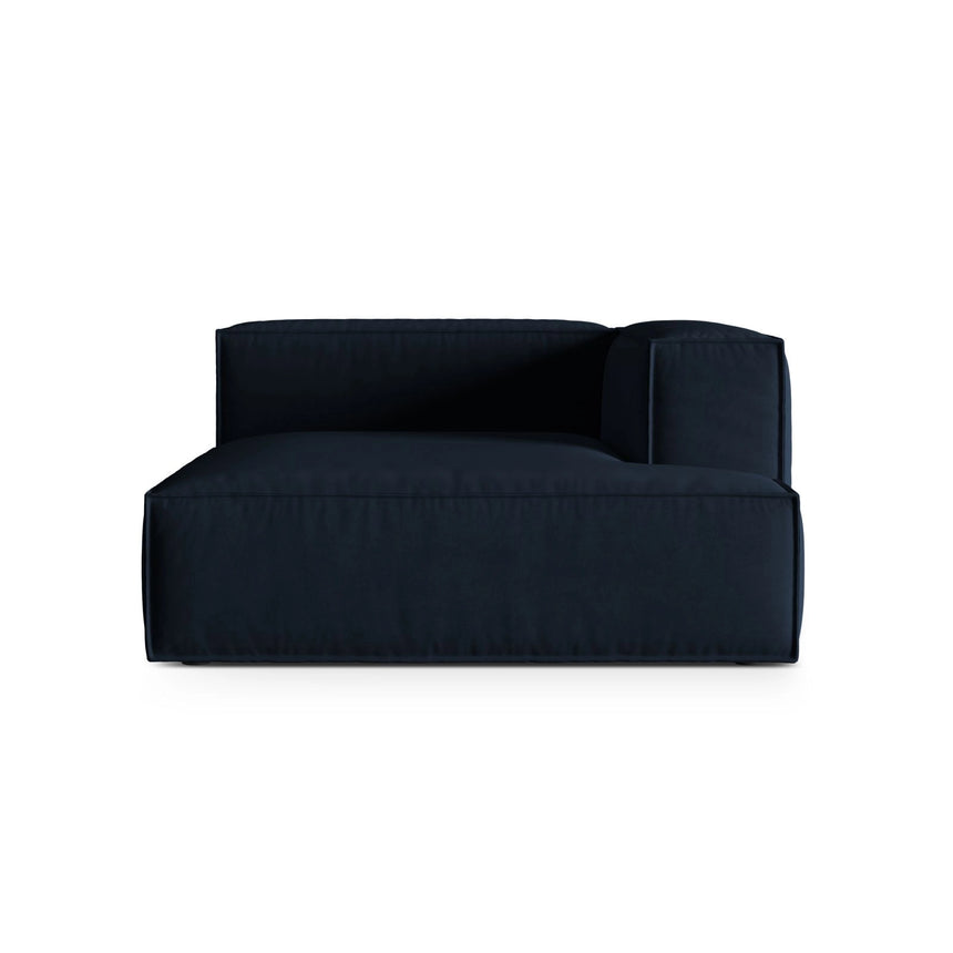 Nuria Modulares Sofa Sitzelement, Rechte Seite, aus Samt in Dunkelblau (Paris Deep Blue), 147x147 cm von Micadoni – Bild 1