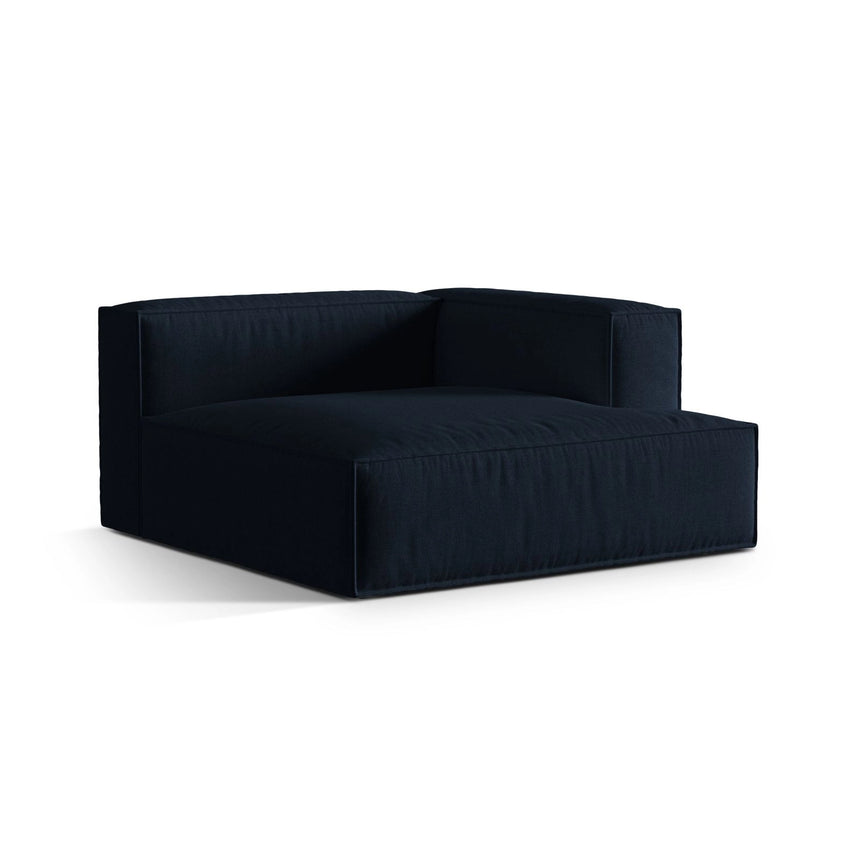 Nuria Modulares Sofa Sitzelement, Rechte Seite, aus Samt in Dunkelblau (Paris Deep Blue), 147x147 cm von Micadoni – Bild 3