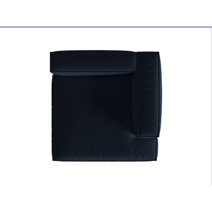 Nuria Modulares Sofa Sitzelement, Rechte Seite, aus Samt in Dunkelblau (Paris Deep Blue), 147x147 cm von Micadoni – Bild 5