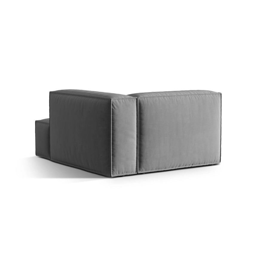 Nuria Modulares Sofa Sitzelement, Rechte Seite, aus Samt in Grau (Paris Steel), 147x127 cm von Micadoni – Bild 4