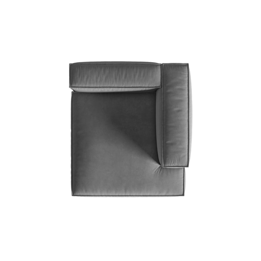 Nuria Modulares Sofa Sitzelement, Rechte Seite, aus Samt in Grau (Paris Steel), 147x127 cm von Micadoni – Bild 5