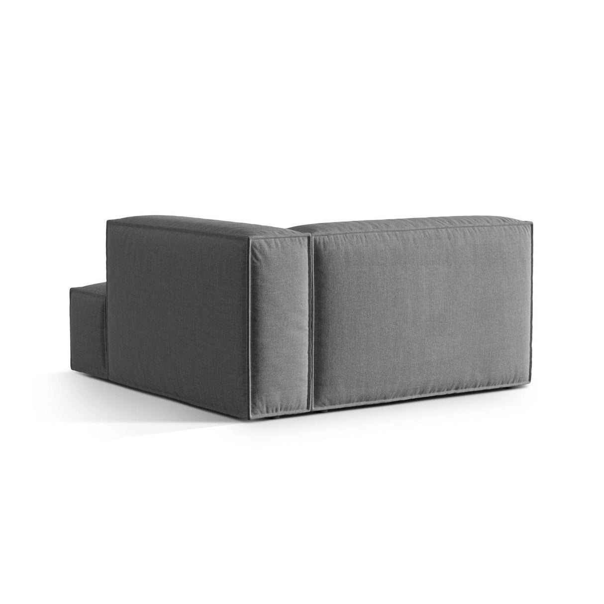 Nuria Modulares Sofa Sitzelement, Rechte Seite, aus Samt in Grau (Paris Steel), 147x147 cm von Micadoni – Bild 4