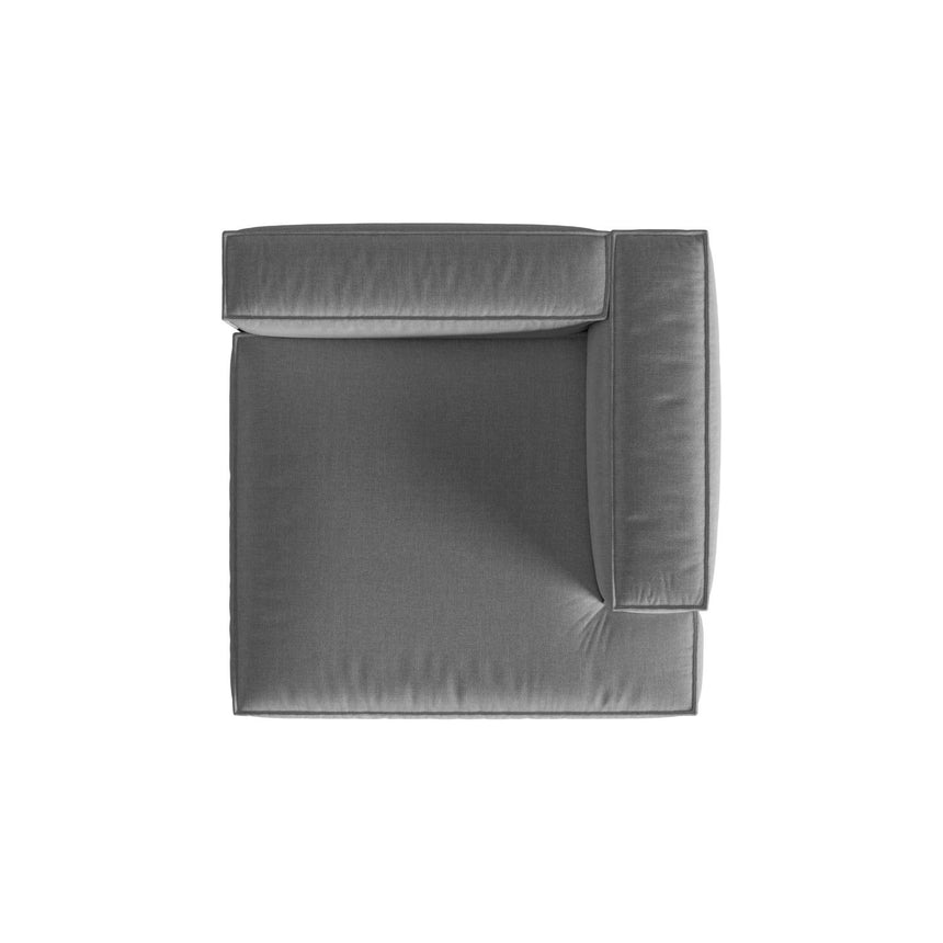 Nuria Modulares Sofa Sitzelement, Rechte Seite, aus Samt in Grau (Paris Steel), 147x147 cm von Micadoni – Bild 5