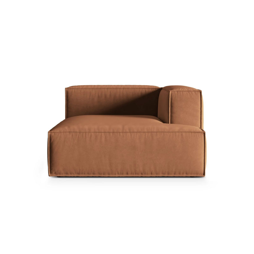 Nuria Modulares Sofa Sitzelement, Rechte Seite, aus Samt in Honig (Paris Teja), 147x127 cm von Micadoni – Bild 1
