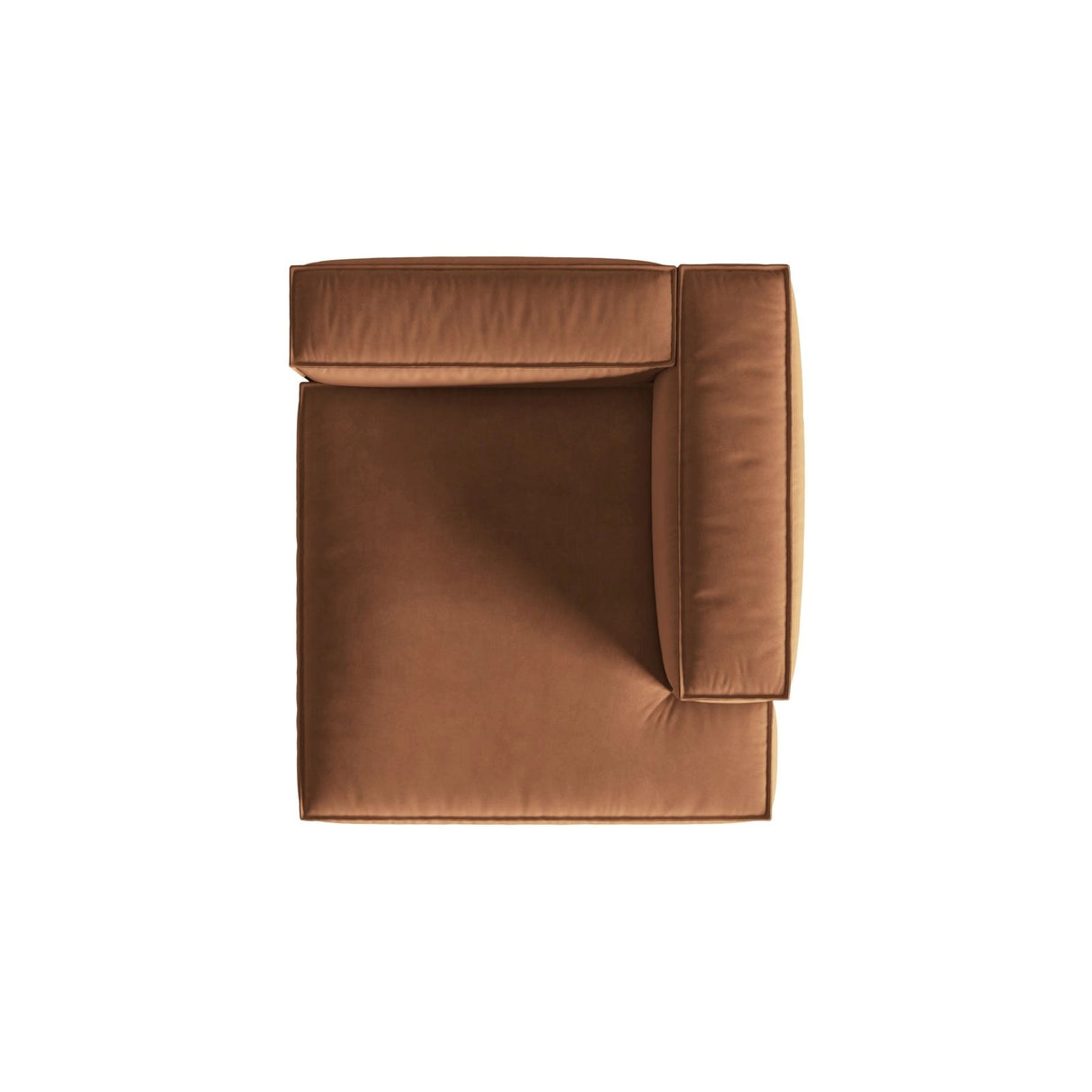 Nuria Modulares Sofa Sitzelement, Rechte Seite, aus Samt in Honig (Paris Teja), 147x127 cm von Micadoni – Bild 5