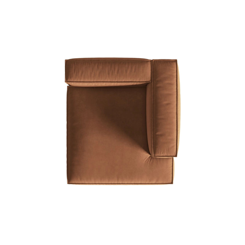 Nuria Modulares Sofa Sitzelement, Rechte Seite, aus Samt in Honig (Paris Teja), 147x127 cm von Micadoni – Bild 5