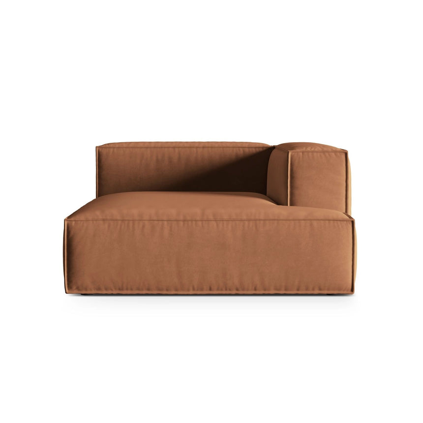 Nuria Modulares Sofa Sitzelement, Rechte Seite, aus Samt in Honig (Paris Teja), 147x147 cm von Micadoni – Bild 1