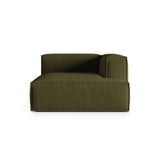 Nuria Modulares Sofa Sitzelement, Rechte Seite, aus Samt in Moosgrün meliert (Paris Forest), 147x127 cm von Micadoni – Bild 1