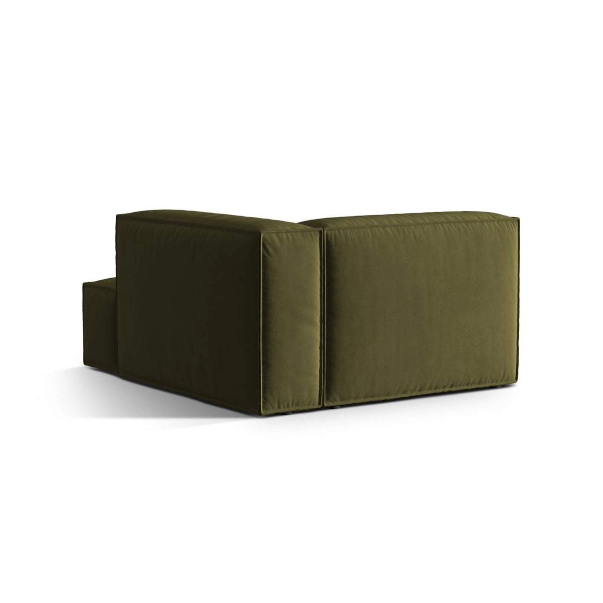 Nuria Modulares Sofa Sitzelement, Rechte Seite, aus Samt in Moosgrün meliert (Paris Forest), 147x127 cm von Micadoni – Bild 4