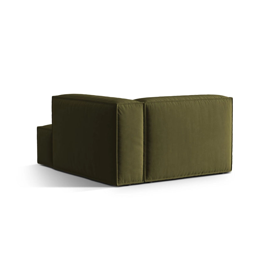 Nuria Modulares Sofa Sitzelement, Rechte Seite, aus Samt in Moosgrün meliert (Paris Forest), 147x127 cm von Micadoni – Bild 4