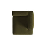 Nuria Modulares Sofa Sitzelement, Rechte Seite, aus Samt in Moosgrün meliert (Paris Forest), 147x127 cm von Micadoni – Bild 5