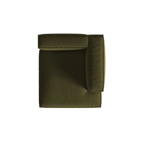 Nuria Modulares Sofa Sitzelement, Rechte Seite, aus Samt in Moosgrün meliert (Paris Forest), 147x127 cm von Micadoni – Bild 5