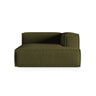 Nuria Modulares Sofa Sitzelement, Rechte Seite, aus Samt in Moosgrün meliert (Paris Forest), 147x147 cm von Micadoni – Bild 1