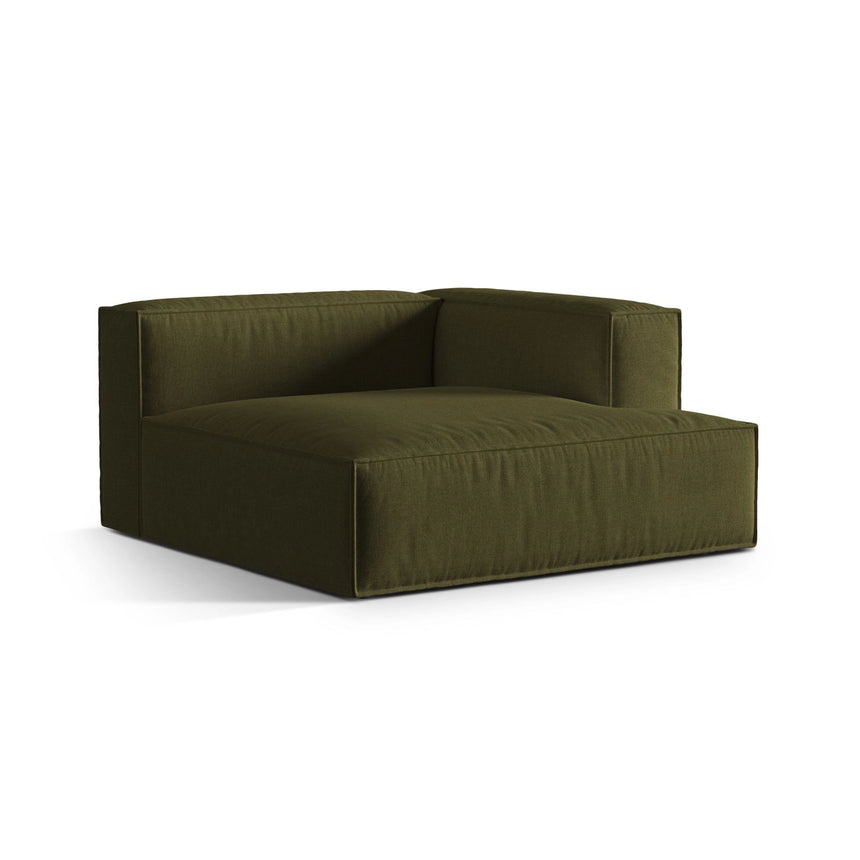 Nuria Modulares Sofa Sitzelement, Rechte Seite, aus Samt in Moosgrün meliert (Paris Forest), 147x147 cm von Micadoni – Bild 3