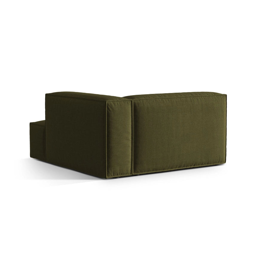 Nuria Modulares Sofa Sitzelement, Rechte Seite, aus Samt in Moosgrün meliert (Paris Forest), 147x147 cm von Micadoni – Bild 4