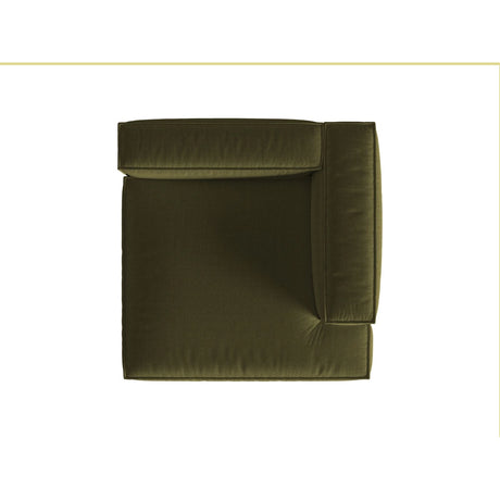 Nuria Modulares Sofa Sitzelement, Rechte Seite, aus Samt in Moosgrün meliert (Paris Forest), 147x147 cm von Micadoni – Bild 5