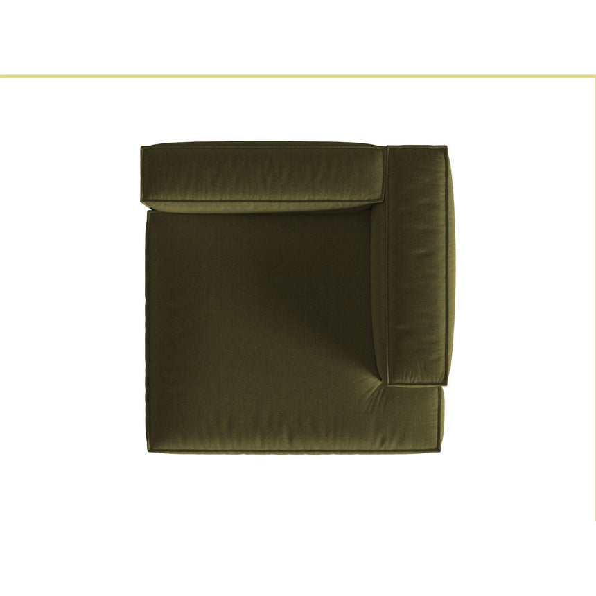 Nuria Modulares Sofa Sitzelement, Rechte Seite, aus Samt in Moosgrün meliert (Paris Forest), 147x147 cm von Micadoni – Bild 5