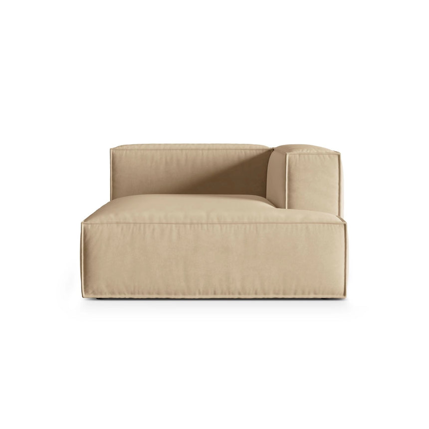 Nuria Modulares Sofa Sitzelement, Rechte Seite, aus Samt in Nude (Paris Beige), 147x127 cm von Micadoni – Bild 1