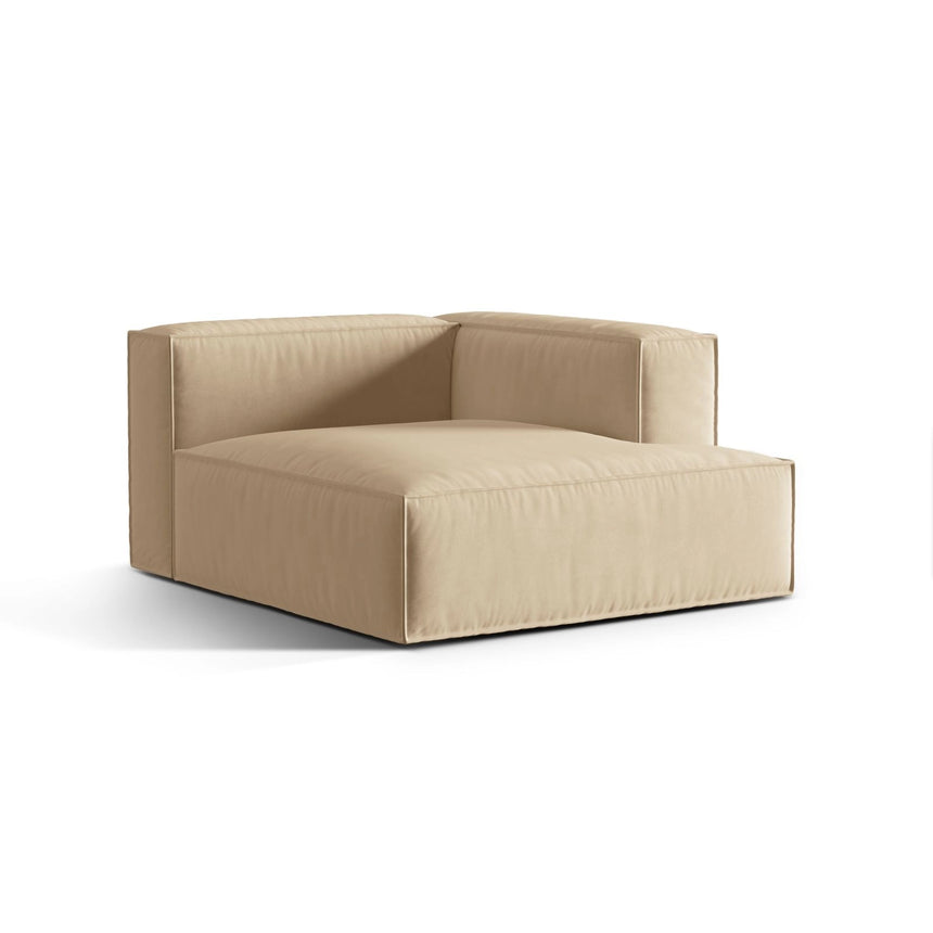 Nuria Modulares Sofa Sitzelement, Rechte Seite, aus Samt in Nude (Paris Beige), 147x127 cm von Micadoni – Bild 3