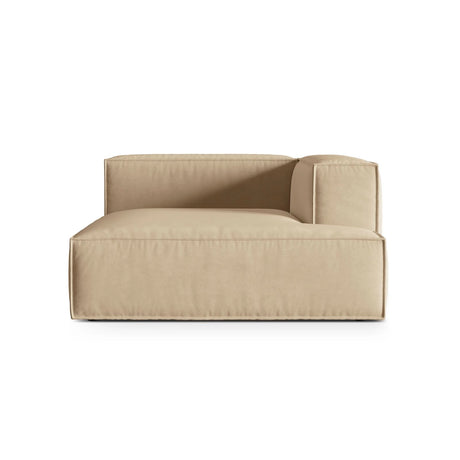 Nuria Modulares Sofa Sitzelement, Rechte Seite, aus Samt in Nude (Paris Beige), 147x147 cm von Micadoni – Bild 1