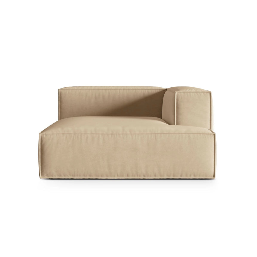 Nuria Modulares Sofa Sitzelement, Rechte Seite, aus Samt in Nude (Paris Beige), 147x147 cm von Micadoni – Bild 1