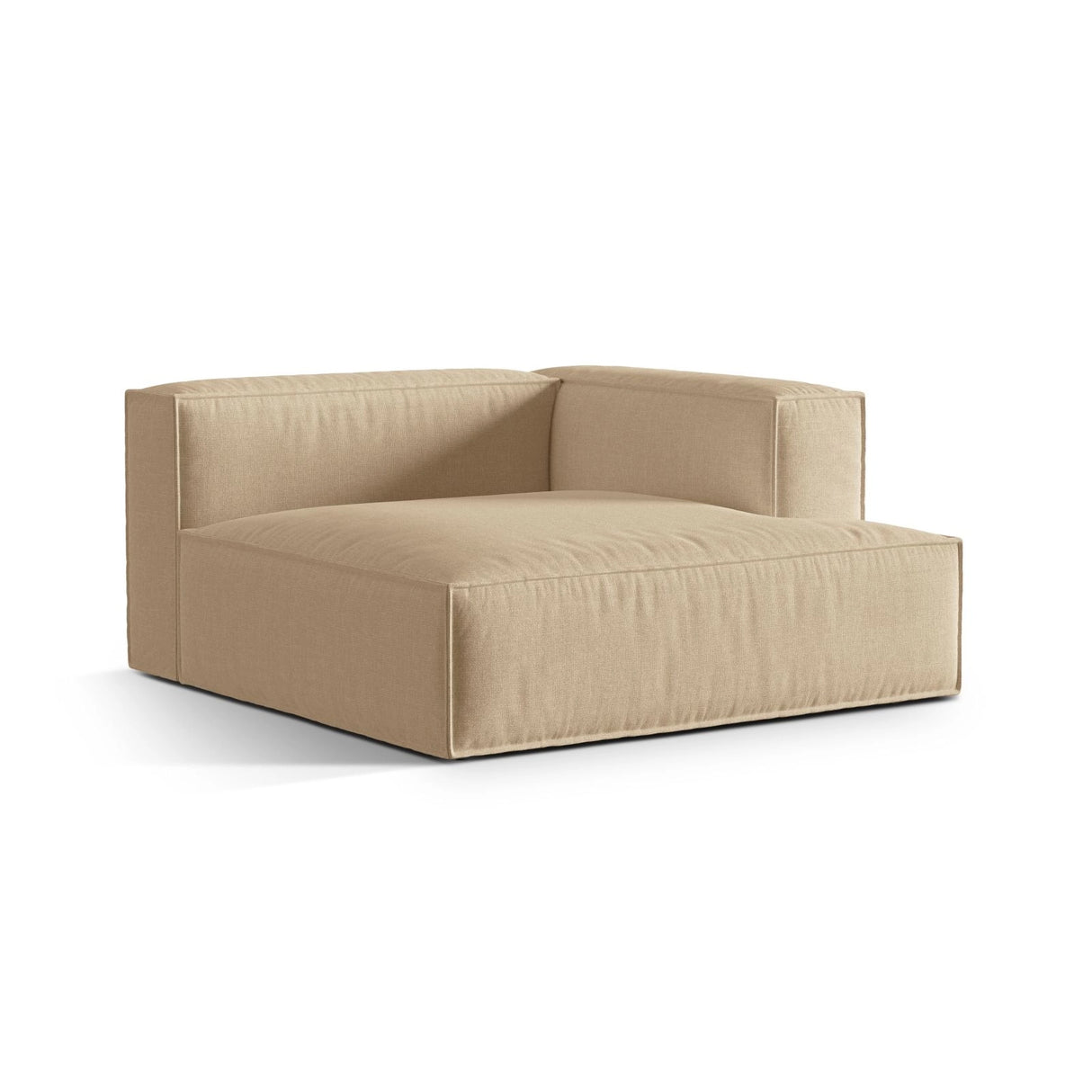 Nuria Modulares Sofa Sitzelement, Rechte Seite, aus Samt in Nude (Paris Beige), 147x147 cm von Micadoni – Bild 3