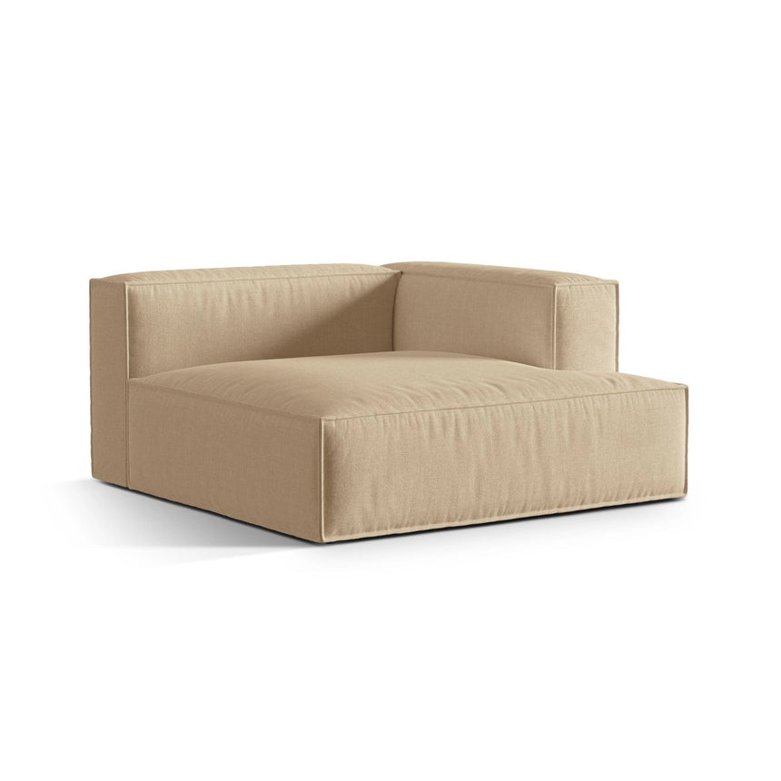 Nuria Modulares Sofa Sitzelement, Rechte Seite, aus Samt in Nude (Paris Beige), 147x147 cm von Micadoni – Bild 3