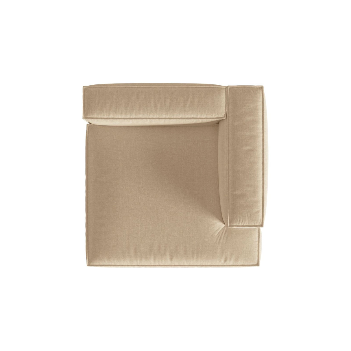Nuria Modulares Sofa Sitzelement, Rechte Seite, aus Samt in Nude (Paris Beige), 147x147 cm von Micadoni – Bild 5