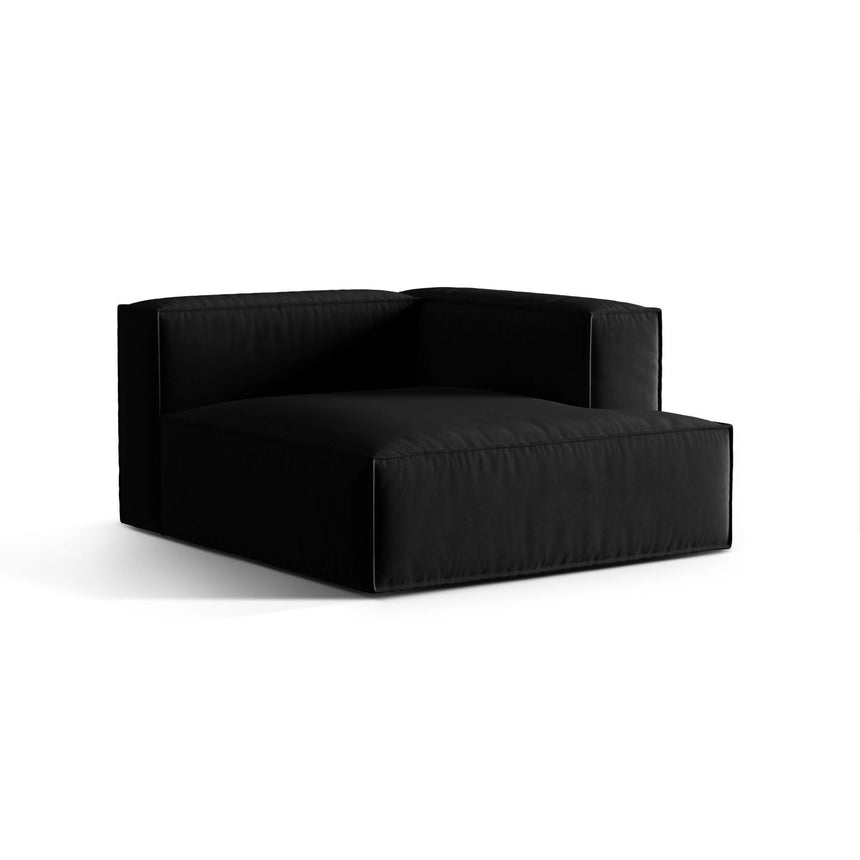 Nuria Modulares Sofa Sitzelement, Rechte Seite, aus Samt in Schwarz (Paris Black), 147x127 cm von Micadoni – Bild 3