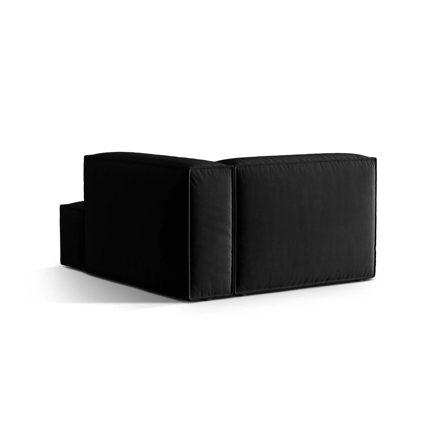 Nuria Modulares Sofa Sitzelement, Rechte Seite, aus Samt in Schwarz (Paris Black), 147x127 cm von Micadoni – Bild 4
