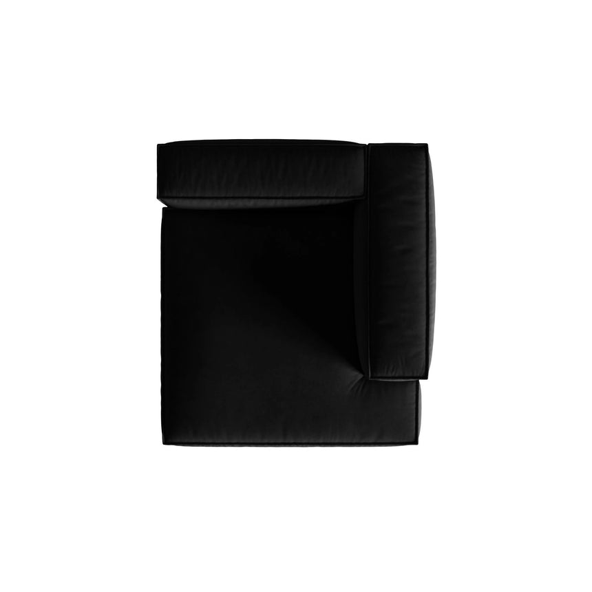 Nuria Modulares Sofa Sitzelement, Rechte Seite, aus Samt in Schwarz (Paris Black), 147x127 cm von Micadoni – Bild 5