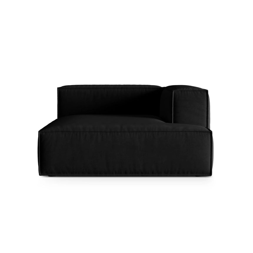 Nuria Modulares Sofa Sitzelement, Rechte Seite, aus Samt in Schwarz (Paris Black), 147x147 cm von Micadoni – Bild 1