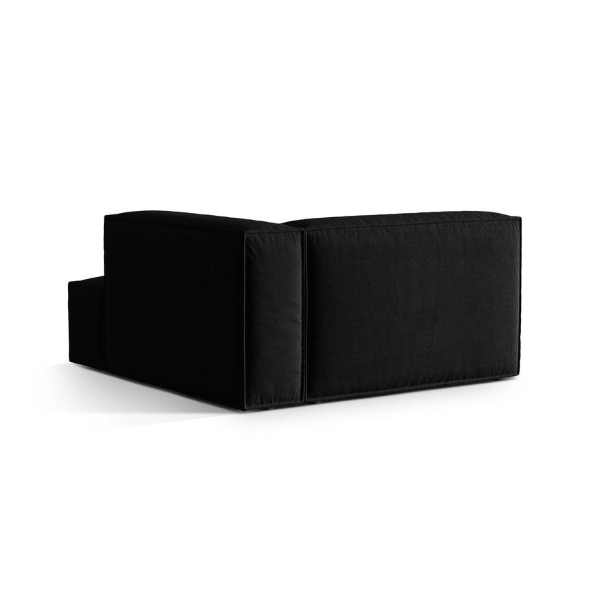 Nuria Modulares Sofa Sitzelement, Rechte Seite, aus Samt in Schwarz (Paris Black), 147x147 cm von Micadoni – Bild 4