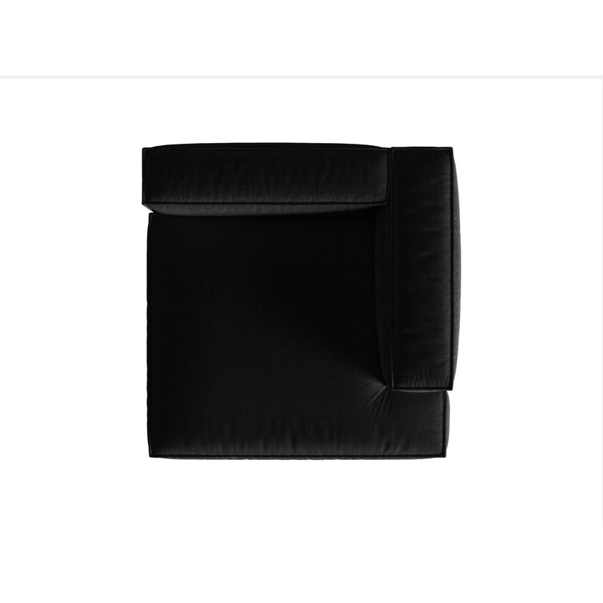 Nuria Modulares Sofa Sitzelement, Rechte Seite, aus Samt in Schwarz (Paris Black), 147x147 cm von Micadoni – Bild 5