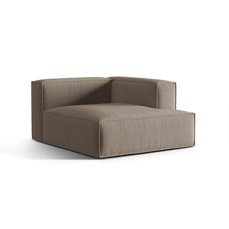 Nuria Modulares Sofa Sitzelement, Rechte Seite, aus Samt in Warmes Grau (Paris Khaki), 147x127 cm von Micadoni – Bild 3