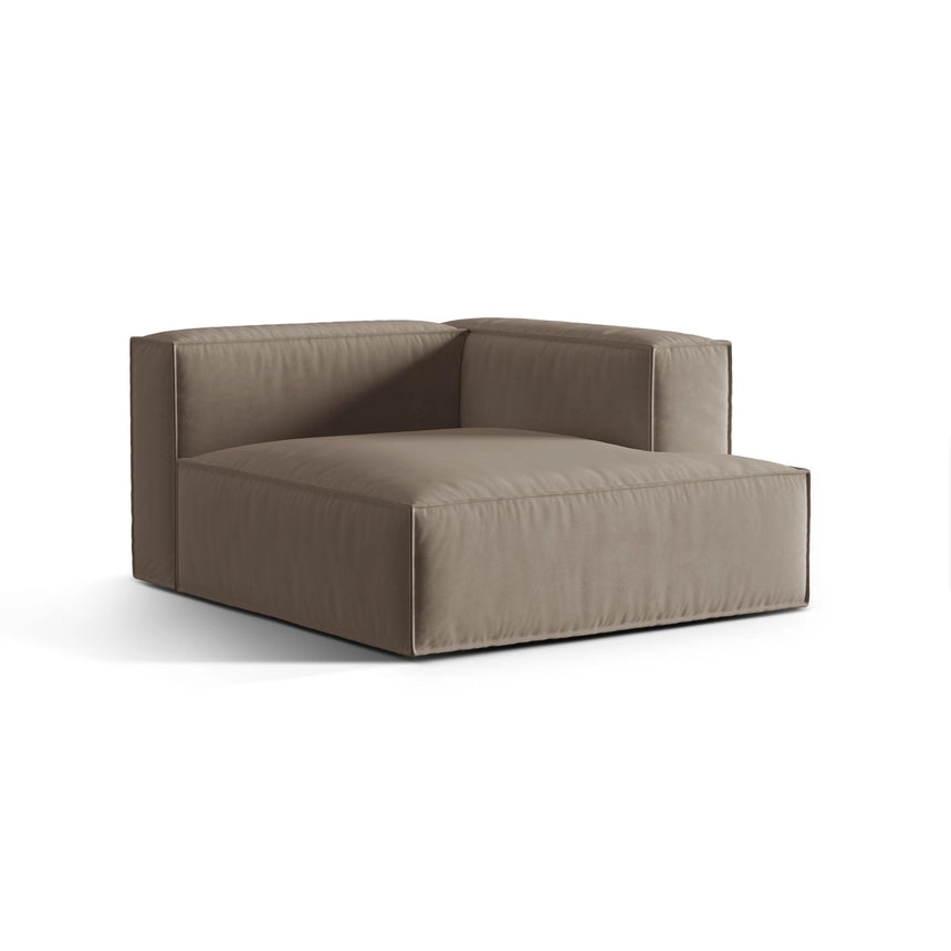 Nuria Modulares Sofa Sitzelement, Rechte Seite, aus Samt in Warmes Grau (Paris Khaki), 147x127 cm von Micadoni – Bild 3