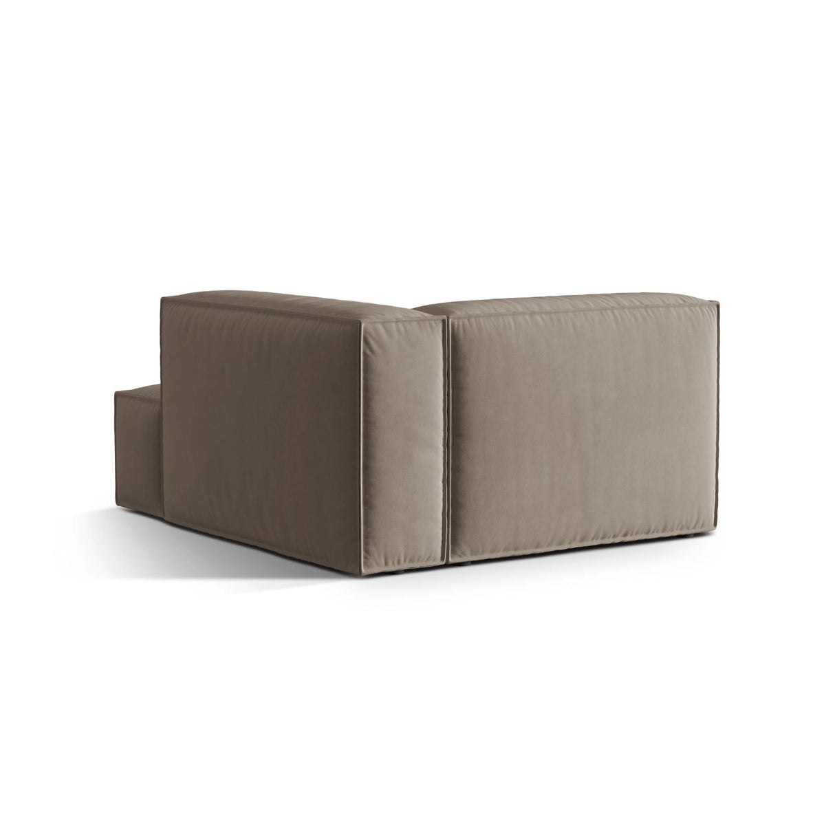 Nuria Modulares Sofa Sitzelement, Rechte Seite, aus Samt in Warmes Grau (Paris Khaki), 147x127 cm von Micadoni – Bild 4