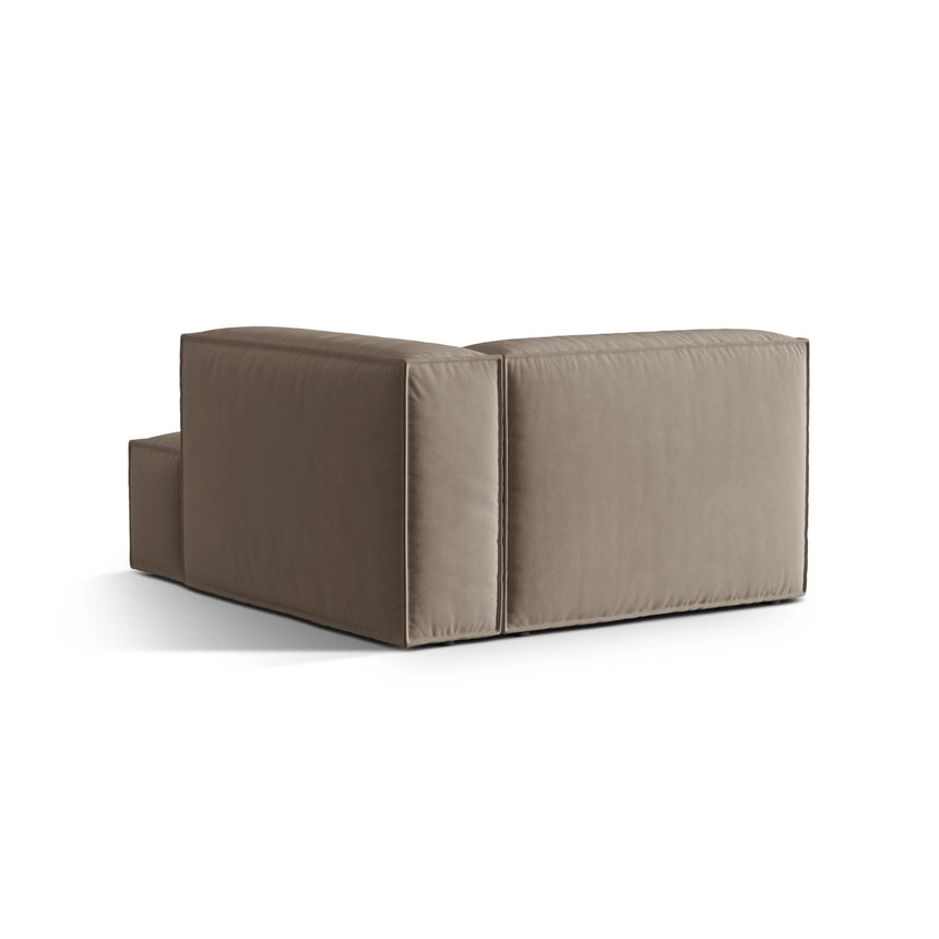 Nuria Modulares Sofa Sitzelement, Rechte Seite, aus Samt in Warmes Grau (Paris Khaki), 147x127 cm von Micadoni – Bild 4