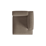 Nuria Modulares Sofa Sitzelement, Rechte Seite, aus Samt in Warmes Grau (Paris Khaki), 147x127 cm von Micadoni – Bild 5