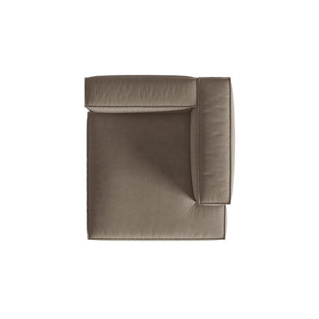 Nuria Modulares Sofa Sitzelement, Rechte Seite, aus Samt in Warmes Grau (Paris Khaki), 147x127 cm von Micadoni – Bild 5