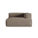 Nuria Modulares Sofa Sitzelement, Rechte Seite, aus Samt in Warmes Grau (Paris Khaki), 147x147 cm von Micadoni – Bild 1
