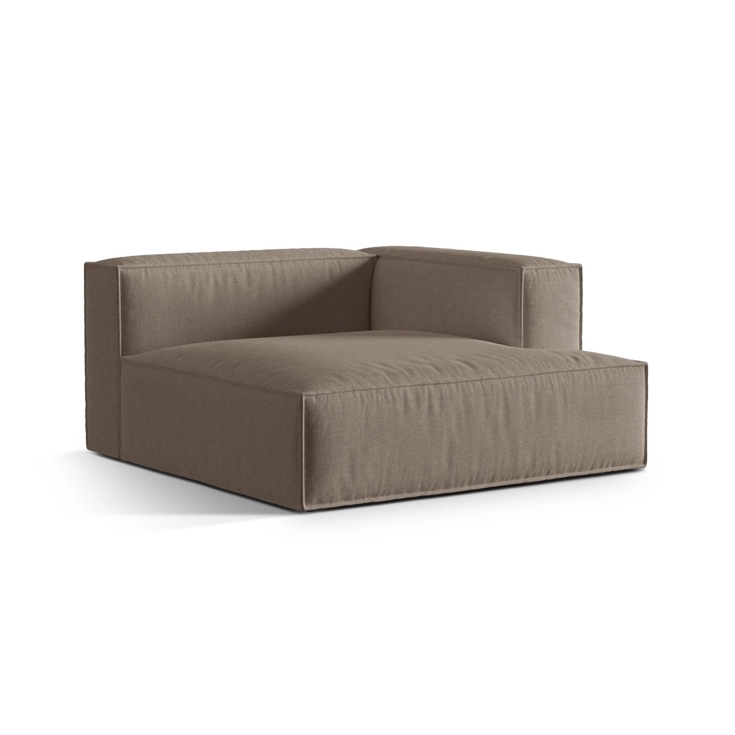 Nuria Modulares Sofa Sitzelement, Rechte Seite, aus Samt in Warmes Grau (Paris Khaki), 147x147 cm von Micadoni – Bild 3