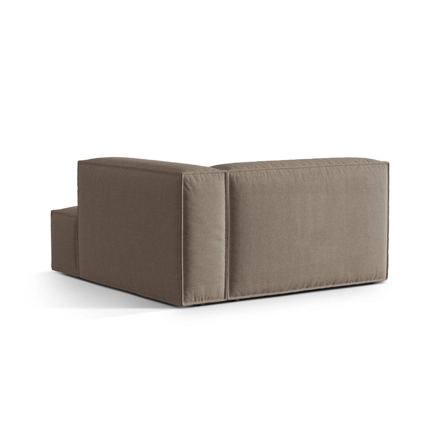 Nuria Modulares Sofa Sitzelement, Rechte Seite, aus Samt in Warmes Grau (Paris Khaki), 147x147 cm von Micadoni – Bild 4